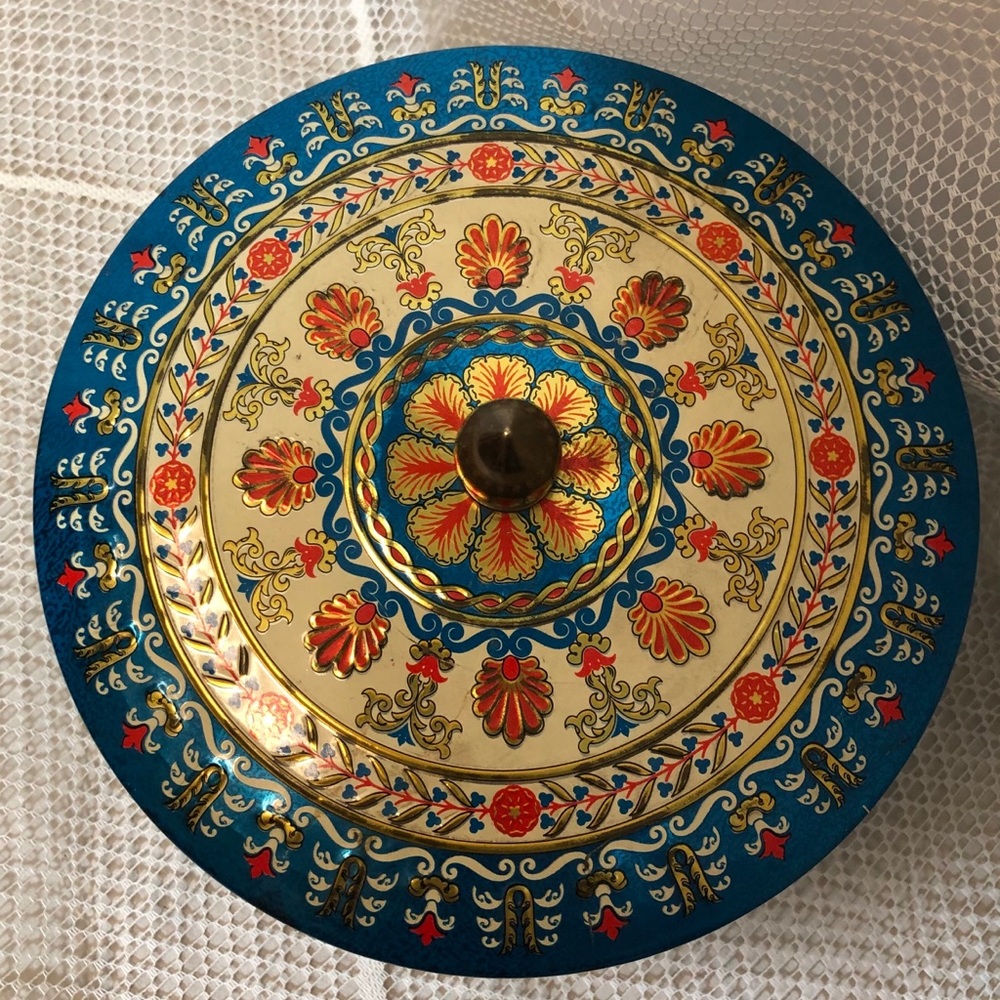 Colorful Vintage Tin from England